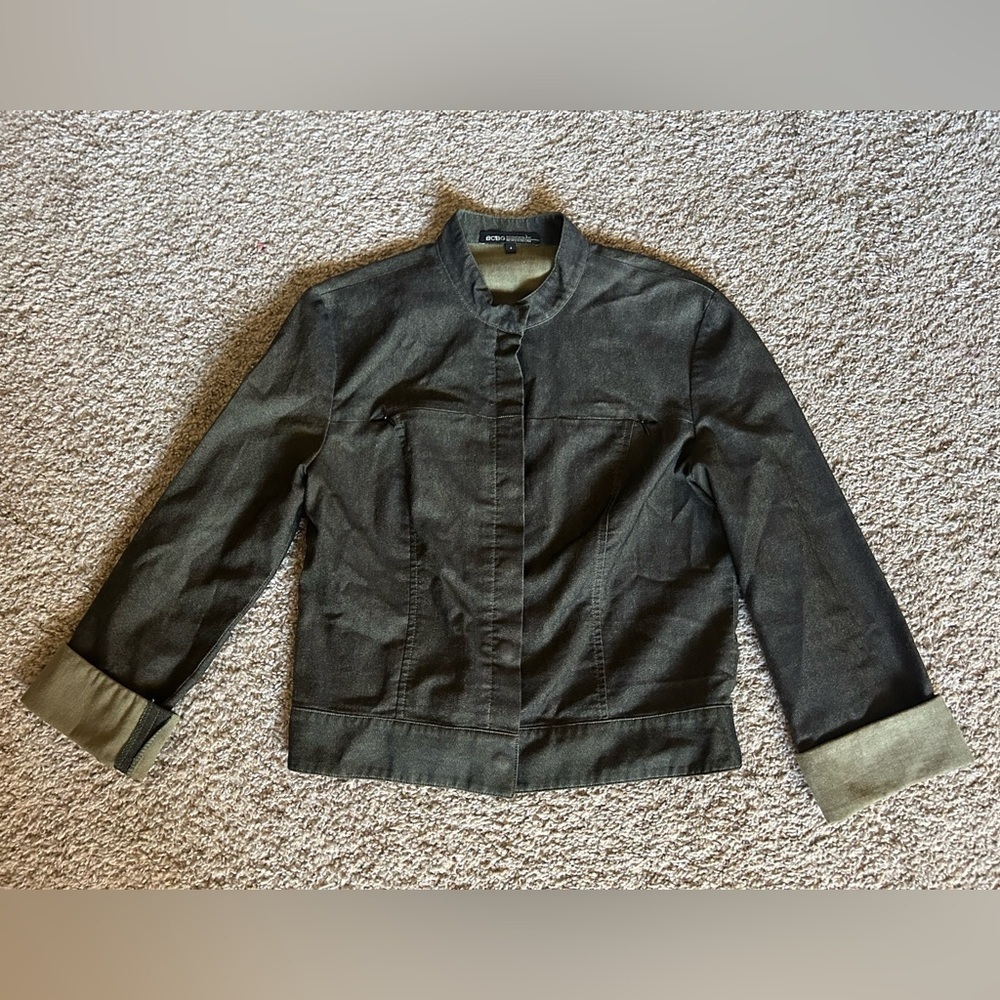 BCBG Nordstrom Exclusive Women's Jacket Lightweight Cotton Olive Cotton Size 4